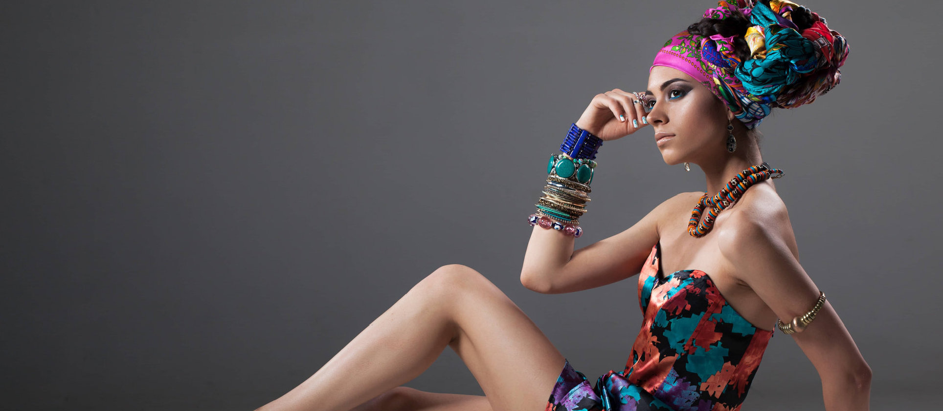 girl doing pose wearing african clothes